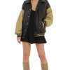 Clothing LUCY IN THE SKY | Two-Toned Oversized Letterman Jacket | Lucy In The Sky