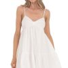 Clothing LUCY IN THE SKY | Bow Babydoll Dress In White | Lucy In The Sky