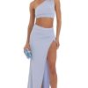 Clothing LUCY IN THE SKY | Chana One Shoulder Two Piece Set In Blue | Lucy In The Sky