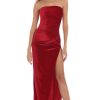 Clothing LUCY IN THE SKY | Velvet Strapless Maxi Dress In Red | Lucy In The Sky