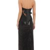 Clothing LUCY IN THE SKY | Sequin Satin Back Tie Maxi Dress In Black | Lucy In The Sky