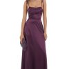 Clothing LUCY IN THE SKY | Satin Shoulder Tie Dress In Purple | Lucy In The Sky