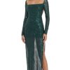 Clothing LUCY IN THE SKY | Sequin Open Back Dress In Green | Lucy In The Sky