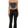 Clothing LUCY IN THE SKY | Reign Velvet Sequin Pants In Black | Lucy In The Sky