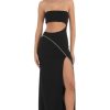 Clothing LUCY IN THE SKY | Strapless Rhinestone Cutout Dress In Black | Lucy In The Sky