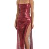 Clothing LUCY IN THE SKY | Cosima Sequin Cowl Neck Maxi Dress In Red | Lucy In The Sky