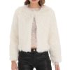 Clothing LUCY IN THE SKY | Faux Fur Jacket In White | Lucy In The Sky